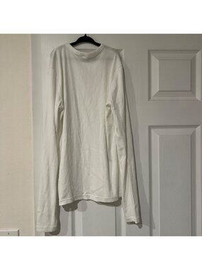 UNIQLO Soft Ribbed White Long Sleeve Tee Shirt Size Medium